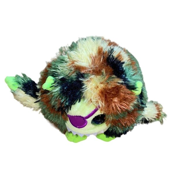 Fuzzy Green & Brown Plush Monster With Sound Features - Picture 5 of 9